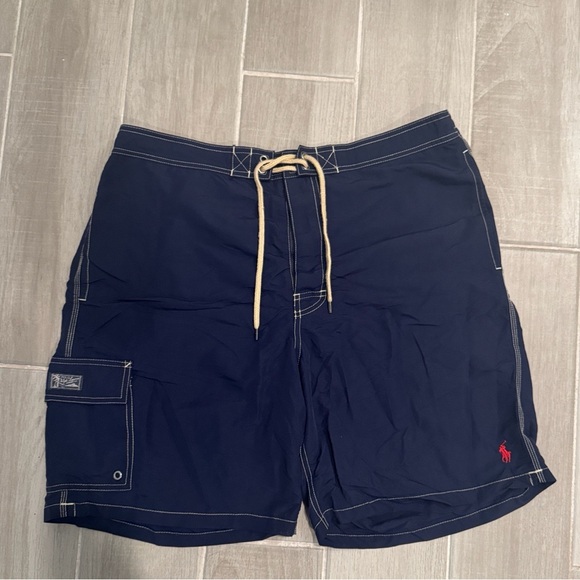 Polo by Ralph Lauren Red and Blue Swim Shorts - Picture 1 of 4